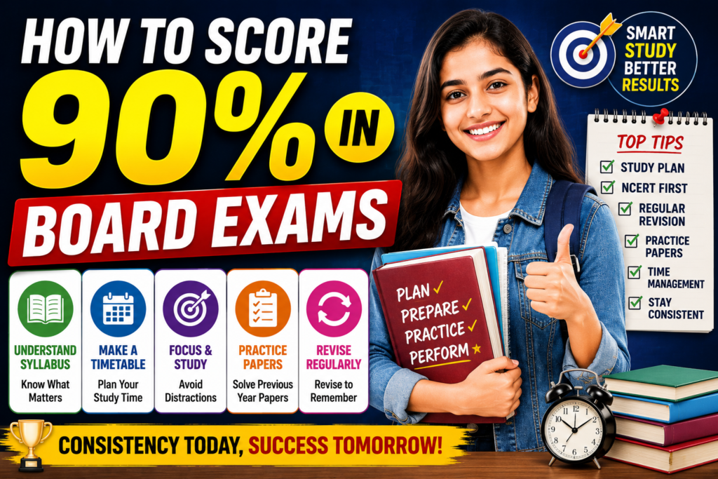 How to Score 90% in Board Exams Study Tips